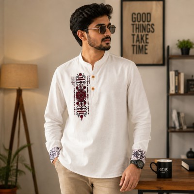 Luxury Full Sleeve 100% Viscose Cotton Embroidery Katua